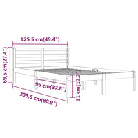 Telaio Letto in Legno Massello di Pino 120x200 cm cod mxl 60744