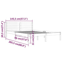 Giroletto in Legno Massello di Pino 140x200 cm Bianco cod mxl 64911