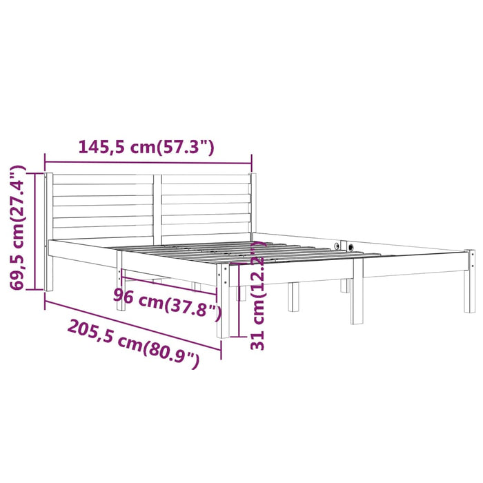 Giroletto in Legno Massello di Pino 140x200 cm Bianco cod mxl 64911