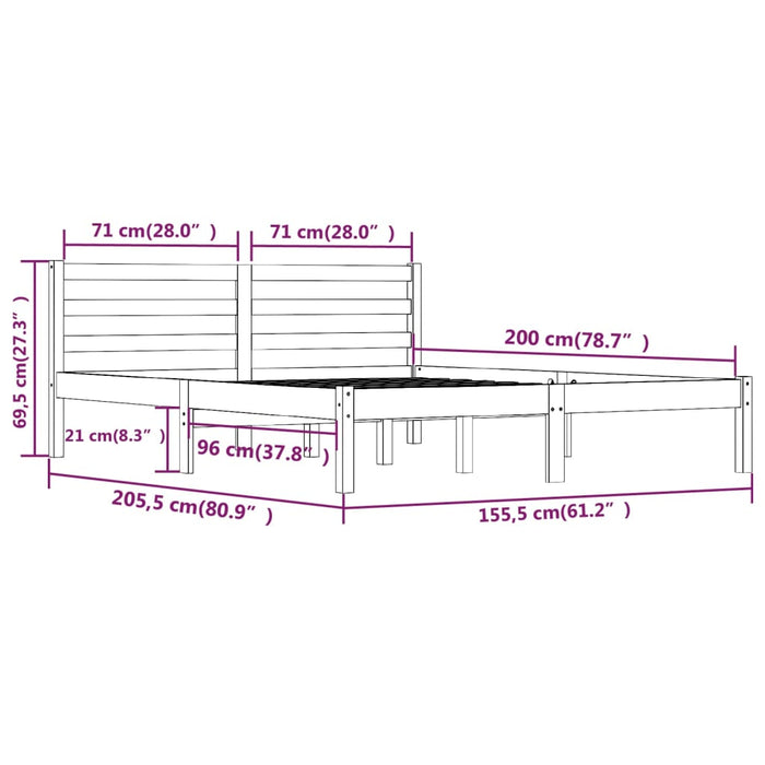 Giroletto Legno Massello di Pino 150x200 cm Miele 5FT King Size cod mxl 57350