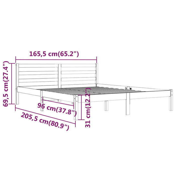 Giroletto in Legno Massello di Pino 160x200 cm Bianco cod mxl 49764