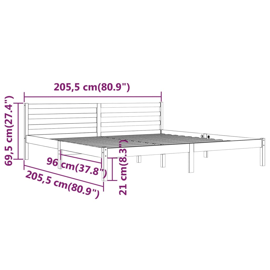 Giroletto in Legno Massello di Pino 200x200 cm Nero cod mxl 61231