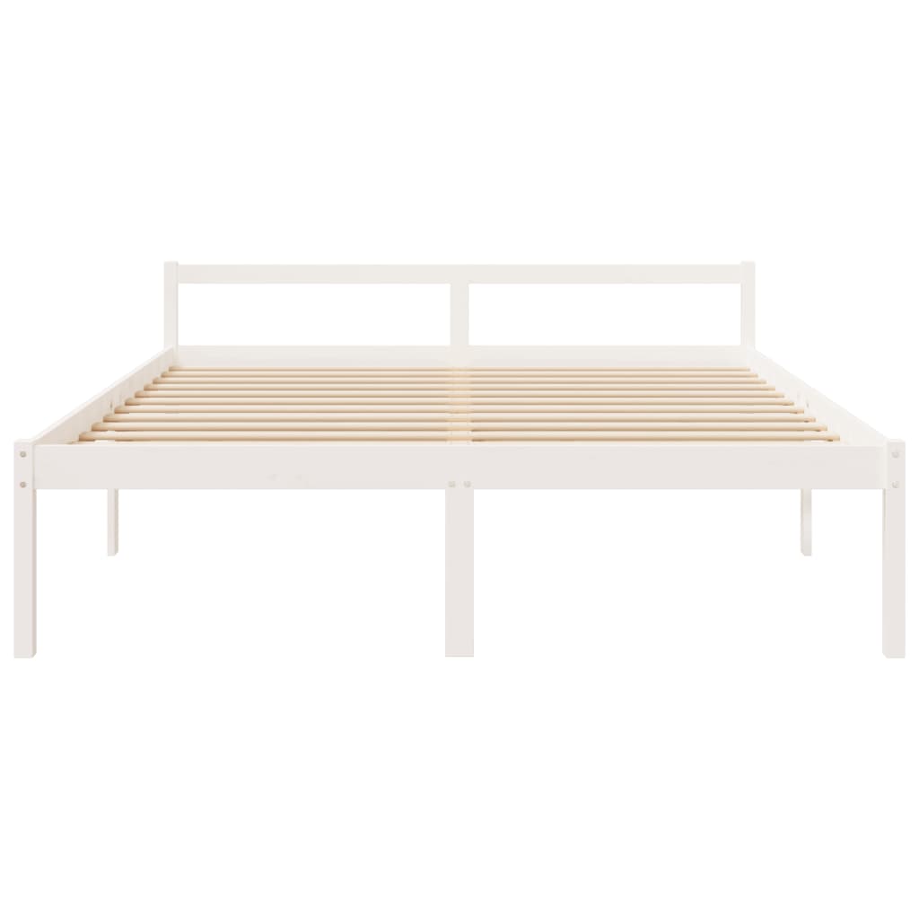 Letto per Anziani Bianco 180x200 cm Super King Legno di Pino 810630