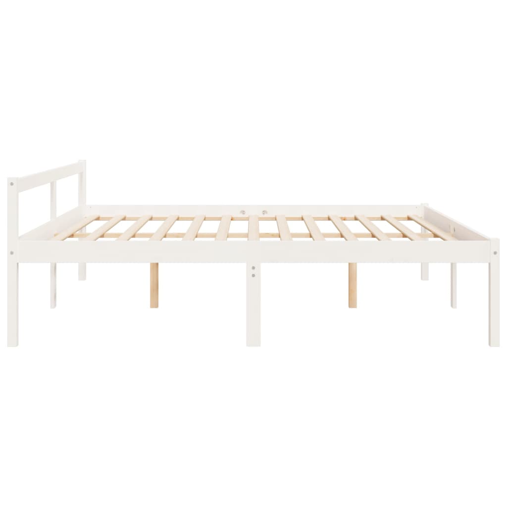 Letto per Anziani Bianco 180x200 cm Super King Legno di Pino 810630