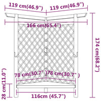 Pergola Angolare con Panca 166x81x174 cm Legno Pino Impregnato 318418