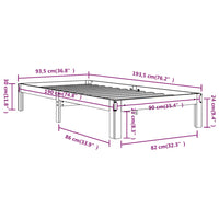 Giroletto Bianco in Legno Massello 90x190 cm Single 810331