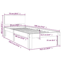 Giroletto in Legno Massello 75x190 cm 2FT6 Small Single 810455