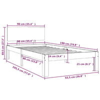 Giroletto in Legno Massello 90x190 cm 3FT Single cod mxl 65012