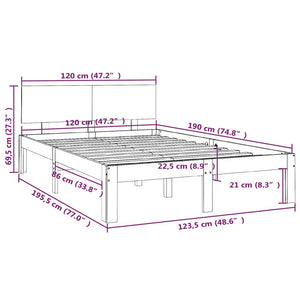 Giroletto in Legno Massello 120x190 cm 4FT Small Double 810465