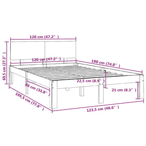 Giroletto Miele in Legno Massello 120x190 cm 4FT Small Double cod mxl 59416