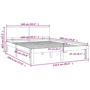 Giroletto in Legno Massello di Pino 140x190 cm 810475