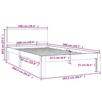 Giroletto in Legno Massello di Pino 100x200 cm 810485