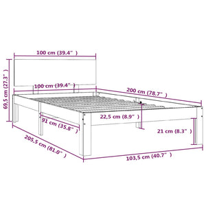 Giroletto in Legno Massello di Pino 100x200 cm 810485