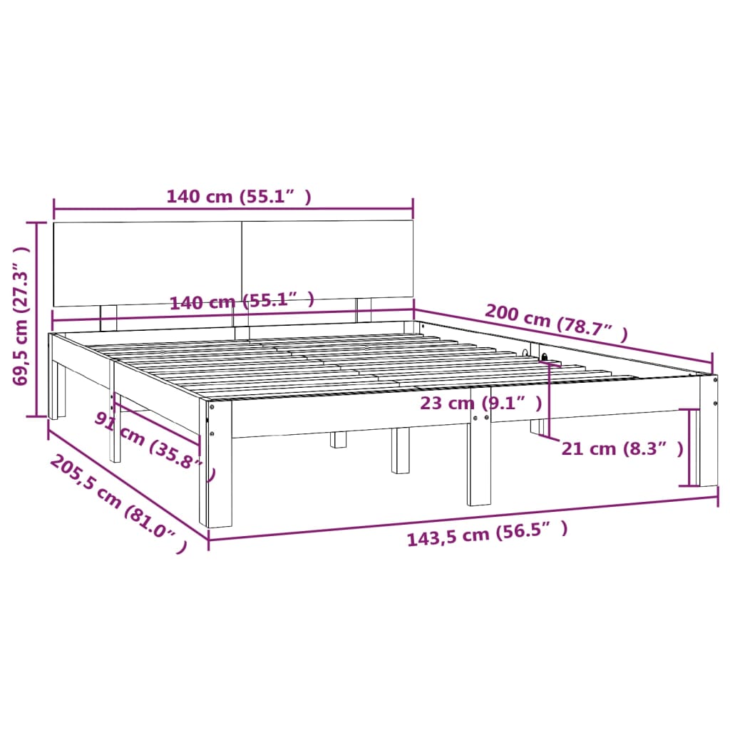 Giroletto in Legno Massello di Pino 140x200 cm cod mxl 53478