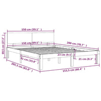 Giroletto Bianco in Legno Massello 150x200 cm 5FT King Size cod mxl 62027