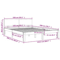 Giroletto Grigio in Legno Massello 150x200 cm 5FT King Size 810502