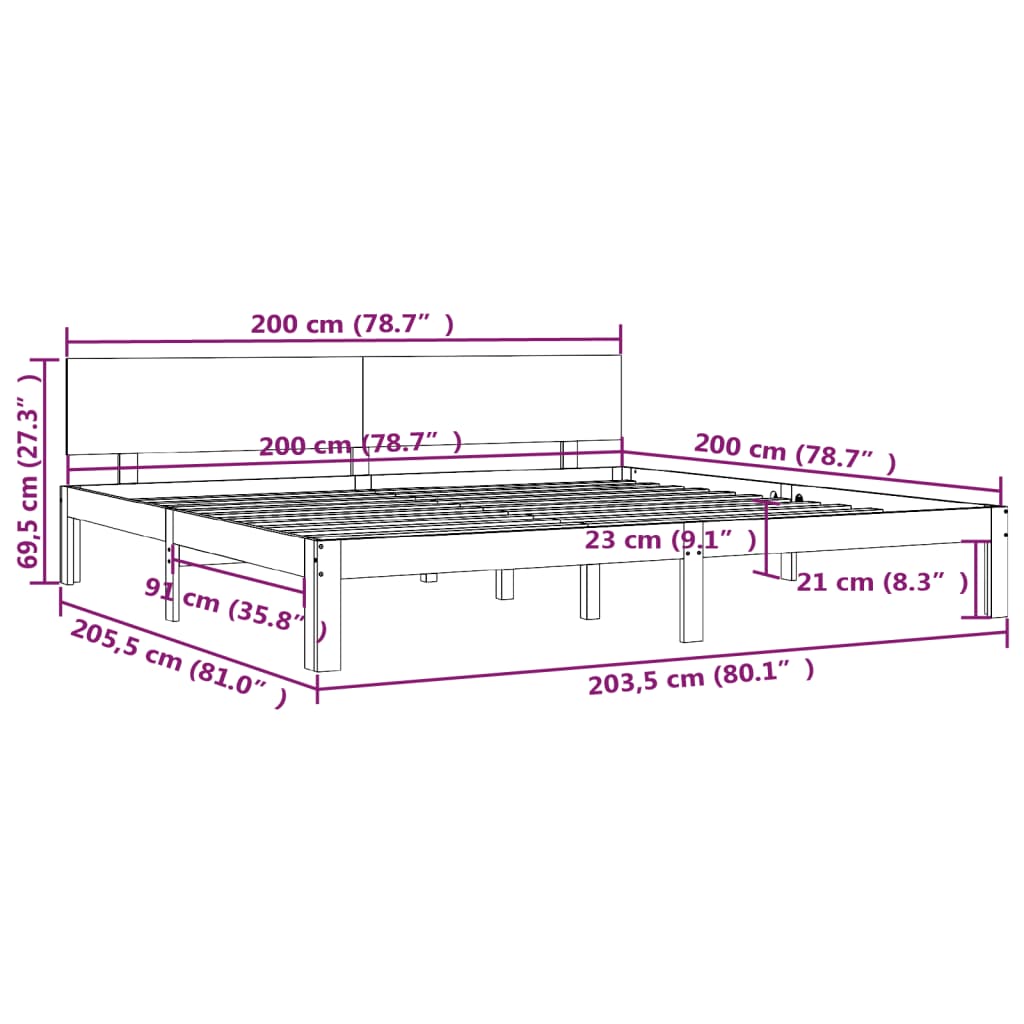 Giroletto in Legno Massello di Pino 200x200 cm cod mxl 64840