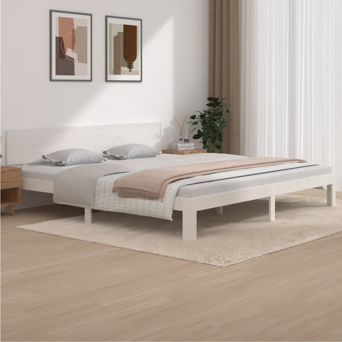 Giroletto Bianco in Legno Massello di Pino 200x200 cm 810516