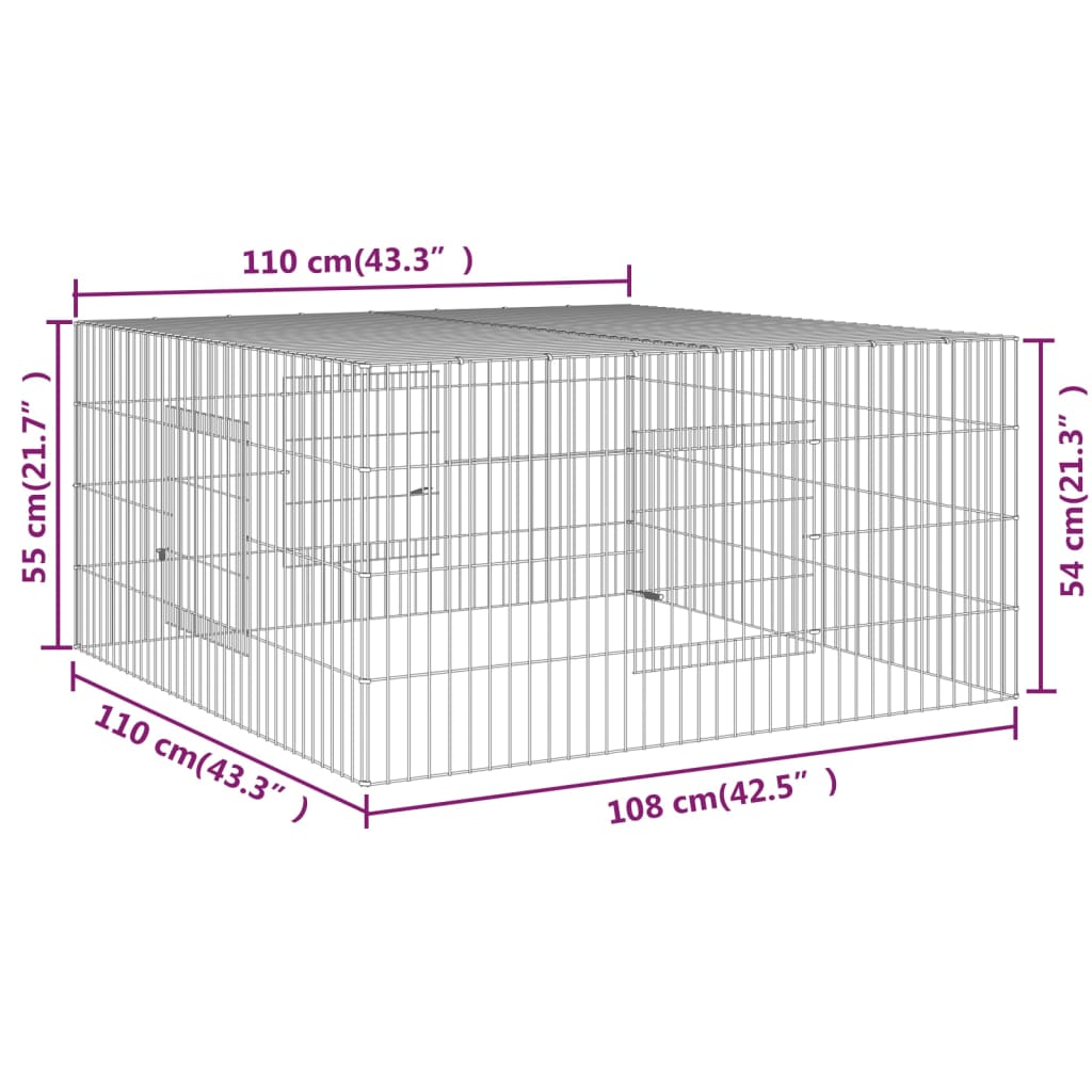 Conigliera 110x110x55 cm Ferro Zincato cod mxl 49237