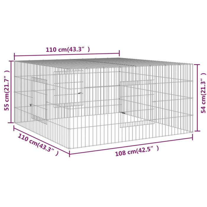 Conigliera 110x110x55 cm Ferro Zincato cod mxl 49237