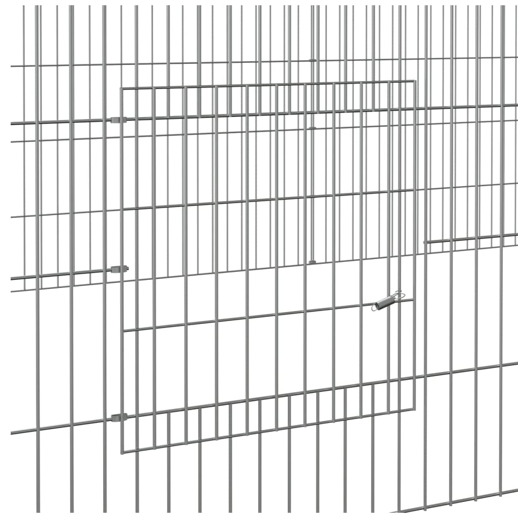 Conigliera con 3 Pannelli 325x109x54 cm Ferro Zincato 171564