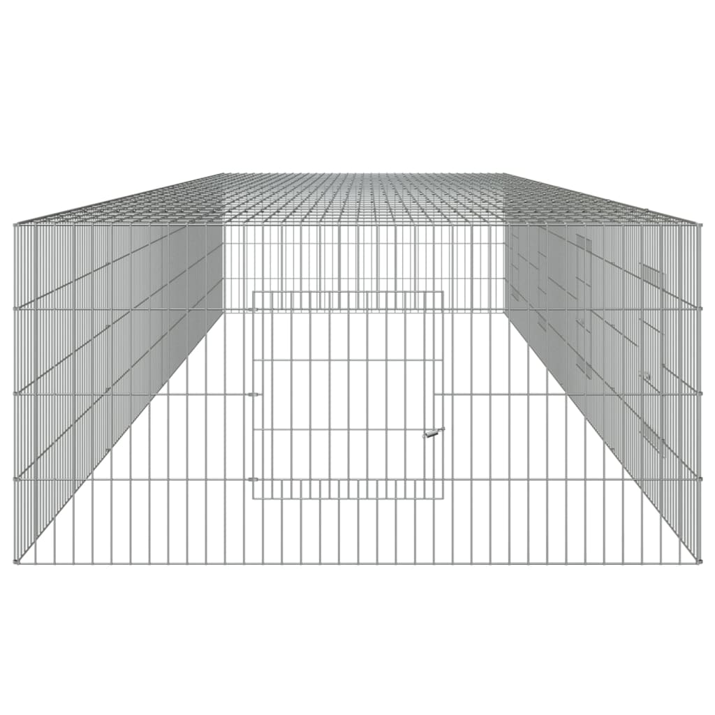 Conigliera con 4 Pannelli 433x109x54 cm Ferro Zincato