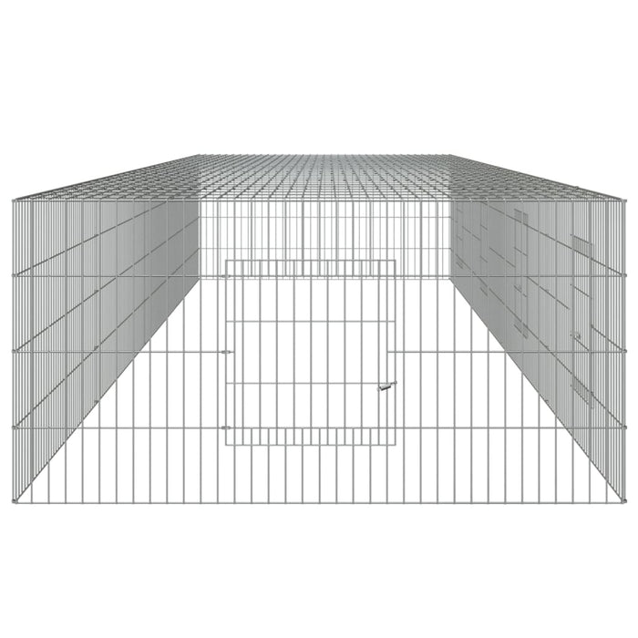 Conigliera con 4 Pannelli 433x109x54 cm Ferro Zincato