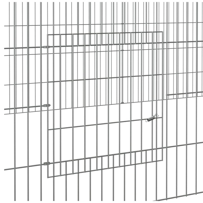 Conigliera con 4 Pannelli 433x109x54 cm Ferro Zincato