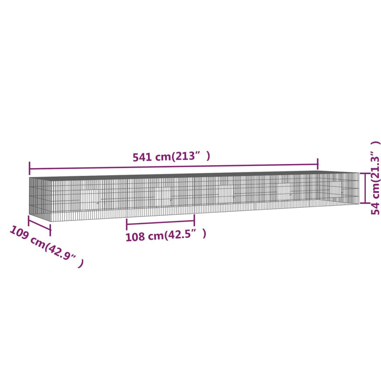 Conigliera con 5 Pannelli 541x109x54 cm Ferro Zincato cod mxl 46528