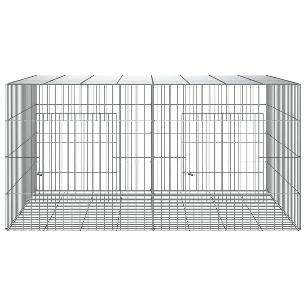 Conigliera con 2 Pannelli 110x79x54 cm Ferro Zincato cod mxl 49966