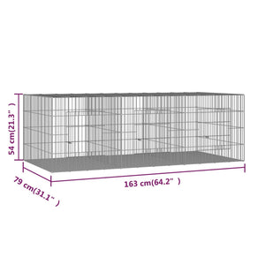 Conigliera con 3 Pannelli 163x79x54 cm Ferro Zincato cod mxl 49075