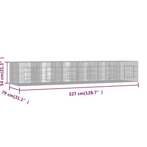 Conigliera con 6 Pannelli 327x79x54 cm Ferro Zincato cod mxl 75579