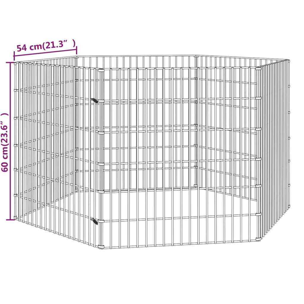 Conigliera con 6 Pannelli 54x60 cm Ferro Zincato cod mxl 41555