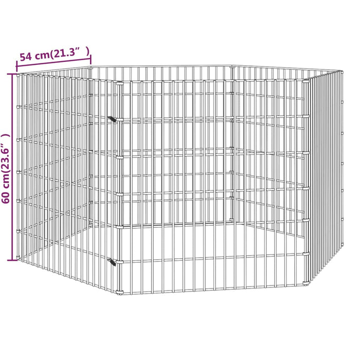 Conigliera con 6 Pannelli 54x60 cm Ferro Zincato cod mxl 41555