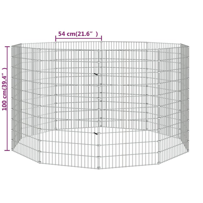 Conigliera con 10 Pannelli 54x100 cm Ferro Zincato cod mxl 41159