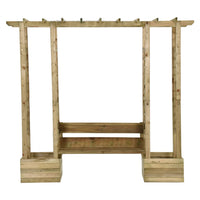 Pergola da Giardino Panca e Vasi Legno Massello Pino Impregnato 318565