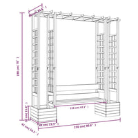 Pergola da Giardino Panca e Vasi Legno Massello Pino Impregnato 318565