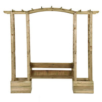 Pergola da Giardino Panca e Vasi Legno Massello Pino Impregnato 318566