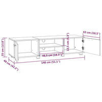 Mobile Porta TV Bianco 140x40x35 cm Legno Multistrato 340628