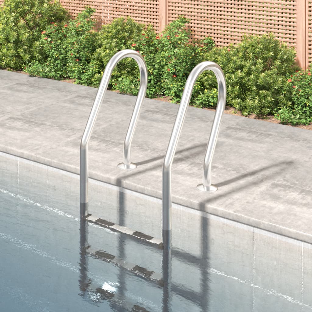 Scala per Piscina 54x38x158 cm Acciaio Inox 304 93455