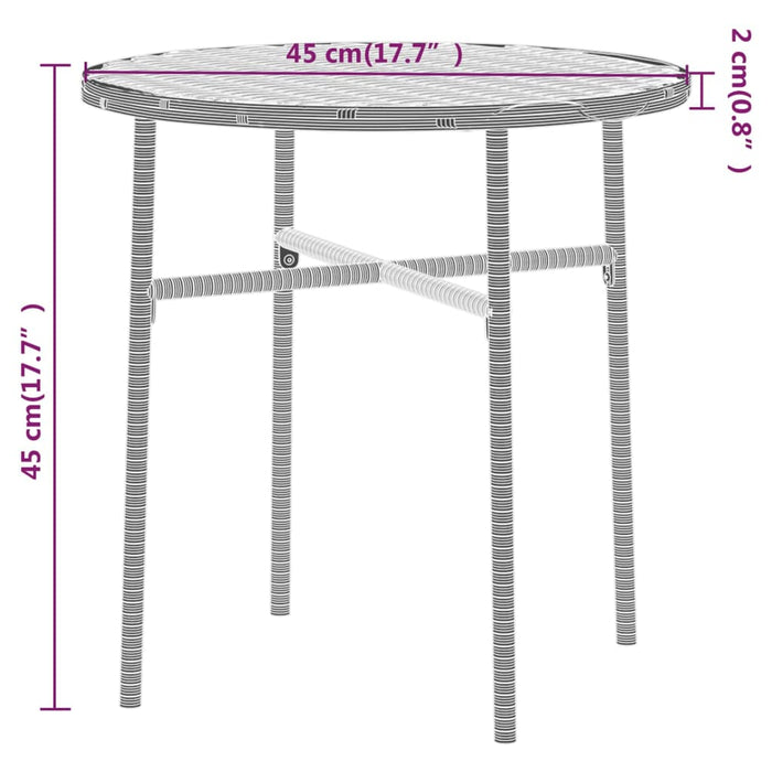 Set Mobili da Pranzo per Giardino 3 pz in Polyrattan Grigio cod mxl 38715