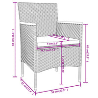 Set Mobili da Pranzo per Giardino 3 pz in Polyrattan Grigio cod mxl 38715