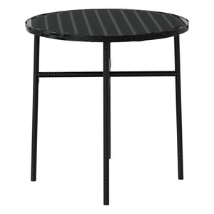 Set Mobili da Pranzo per Giardino 3 pz Polyrattan Nero cod mxl 40306