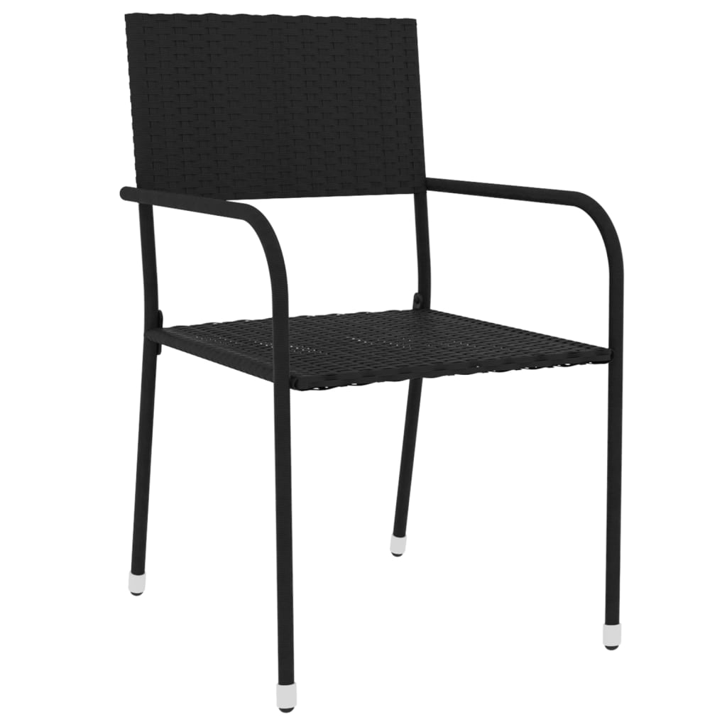 Set Mobili da Pranzo per Giardino 3 pz Polyrattan Nero cod mxl 39352