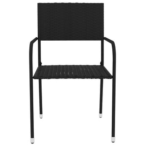 Set Mobili da Pranzo per Giardino 3 pz Polyrattan Nero cod mxl 39352