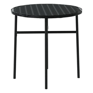 Set Mobili da Pranzo per Giardino 3 pz Polyrattan Nero cod mxl 39352