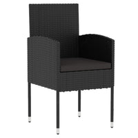 Set Mobili da Pranzo per Giardino 3 pz Polyrattan Nero 3098036