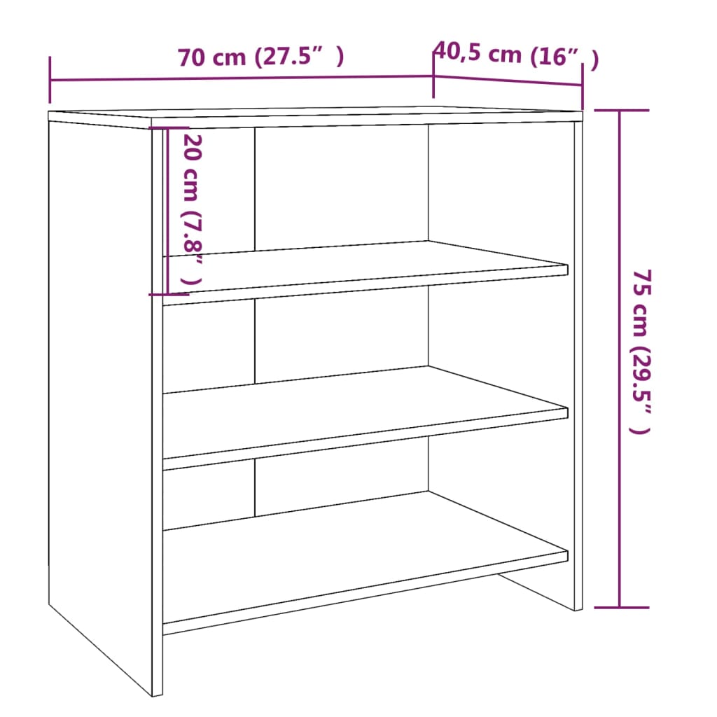 Credenze 2 pz Rovere Fumo in Legno Multistrato 3098086