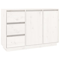 Credenza Bianca 111x34x75 cm in Legno Massello di Pino cod mxl 5795