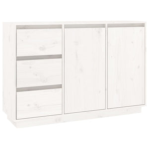 Credenza Bianca 111x34x75 cm in Legno Massello di Pino cod mxl 5795